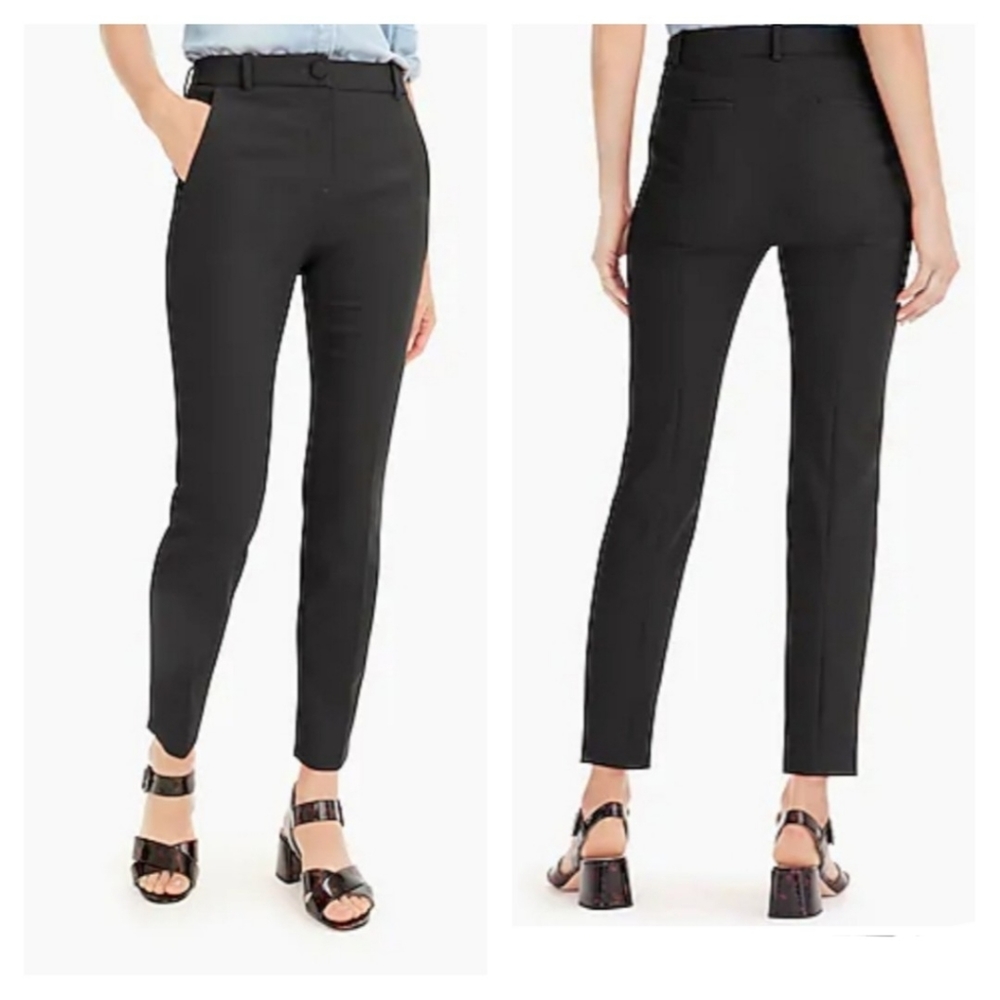 J. Crew Cameron Black Stretch Hi Rise Waist Ankle Pants Size 8 Business Workwear